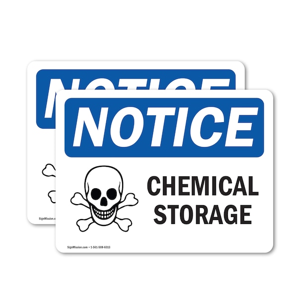 Signmission Chemical Storage Sign, Vinyl Decal, 10in W x 7in L, 2PK OS-2PACK-NS-D-710-L-10571 - main